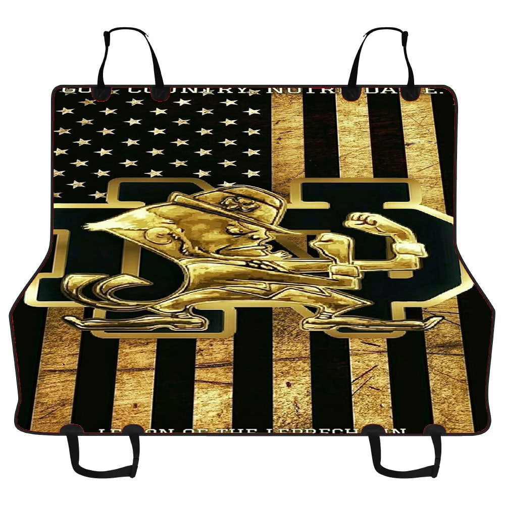Fighting Irish Notre Dame Football Golden Flag Car Pet Seat Cover