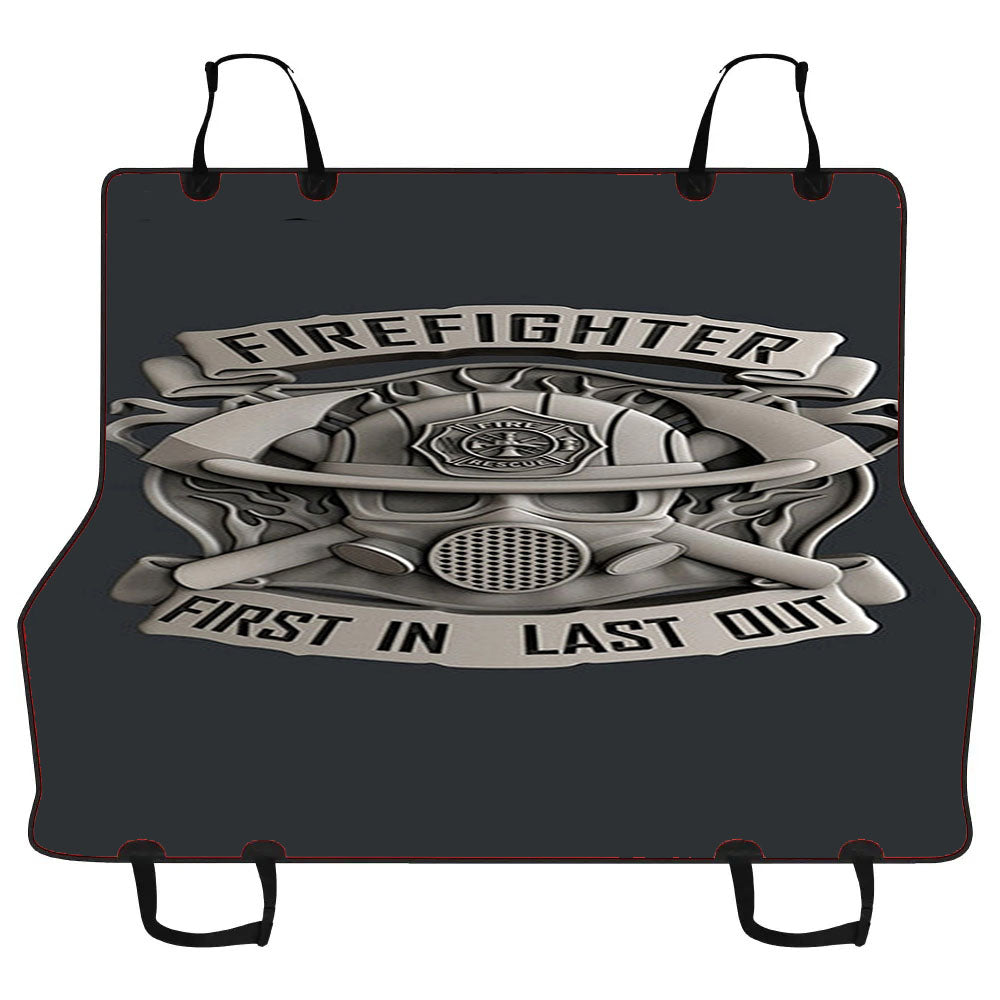 Fire Fighter Logo Last Out Car Pet Seat Cover