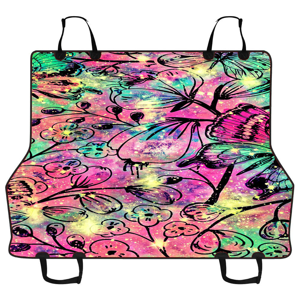 Floral Galaxy Wallpaper Car Pet Seat Cover