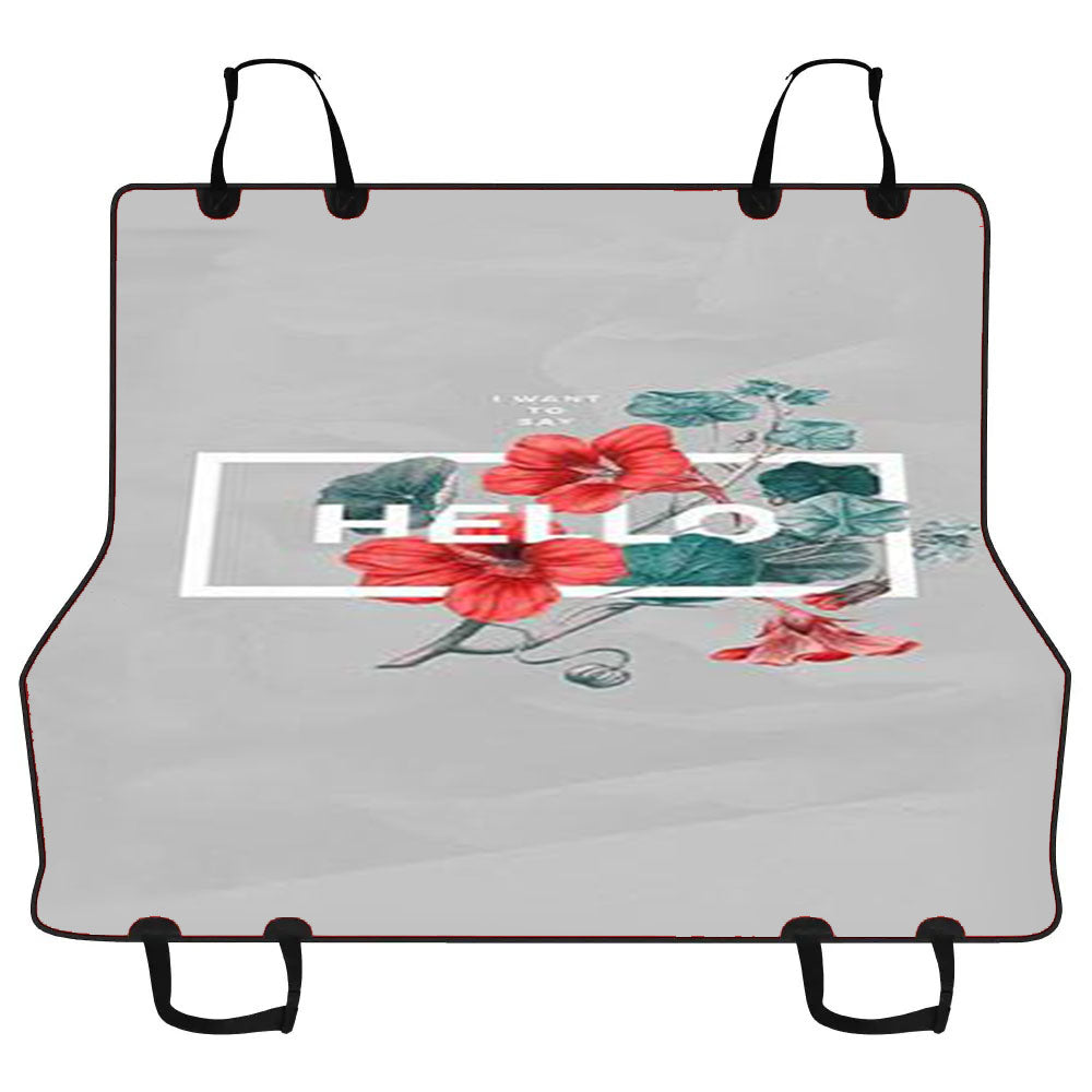 Floral Hello Car Pet Seat Cover