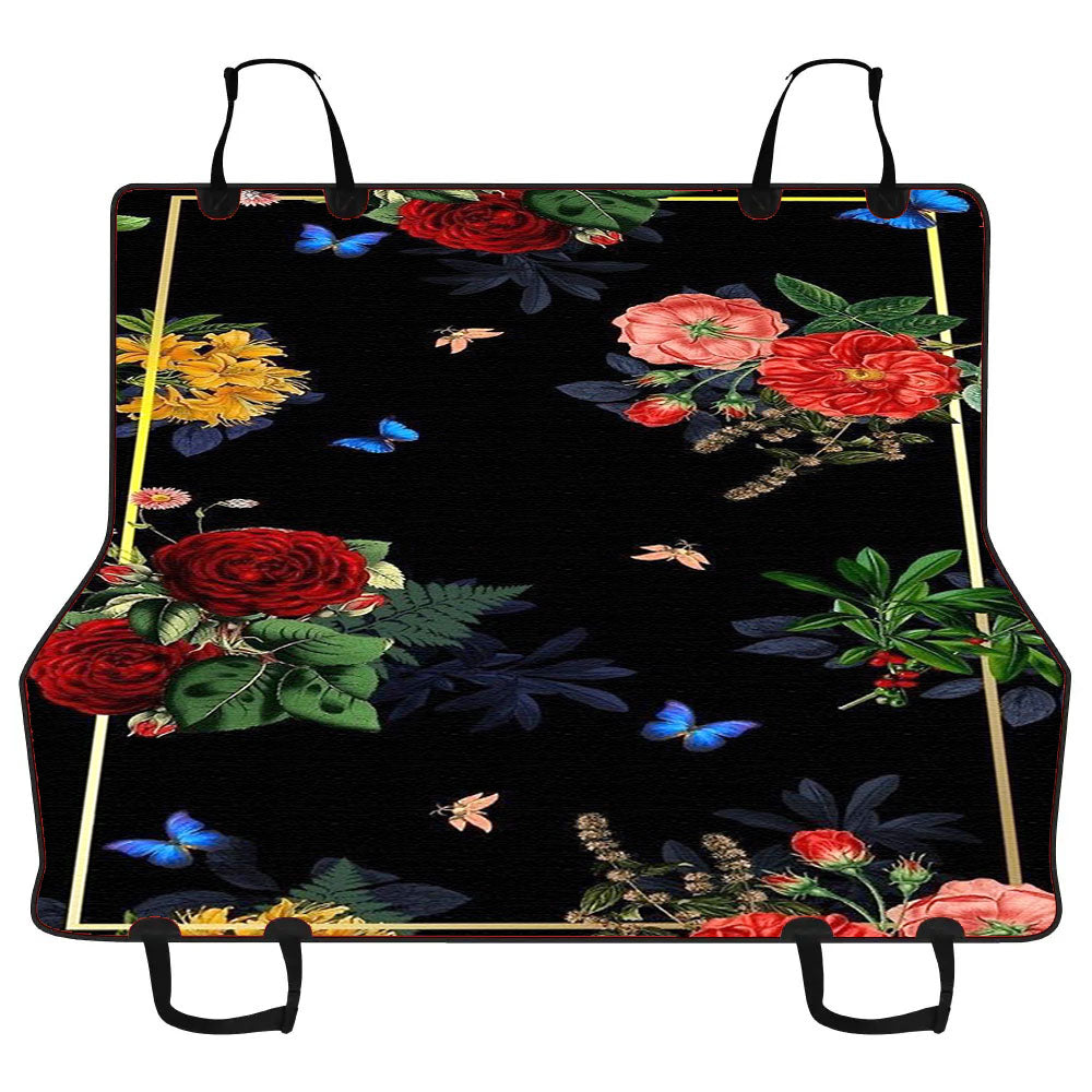 Flower Black Tropicals Car Pet Seat Cover