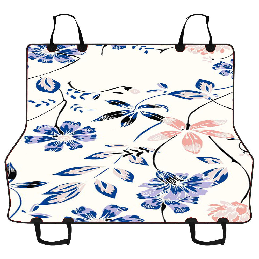 Flower Blue Car Pet Seat Cover