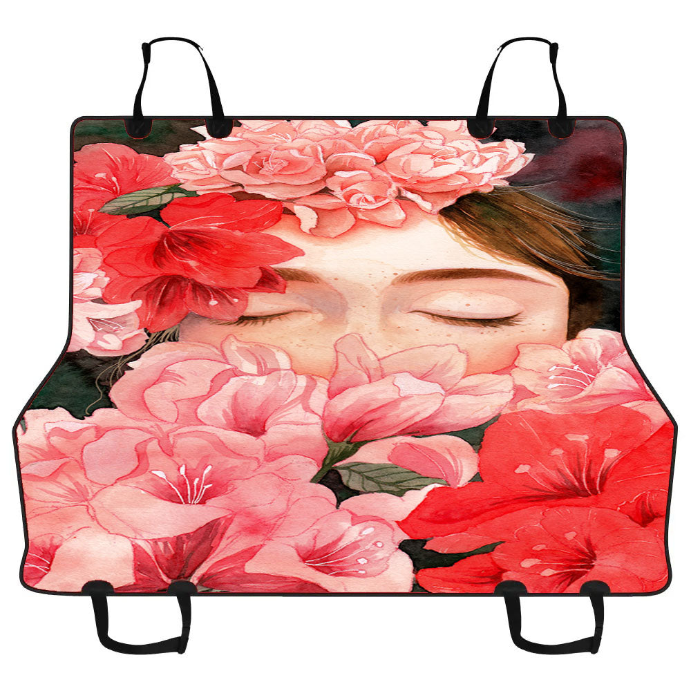 Flower Crown Girl Car Pet Seat Cover