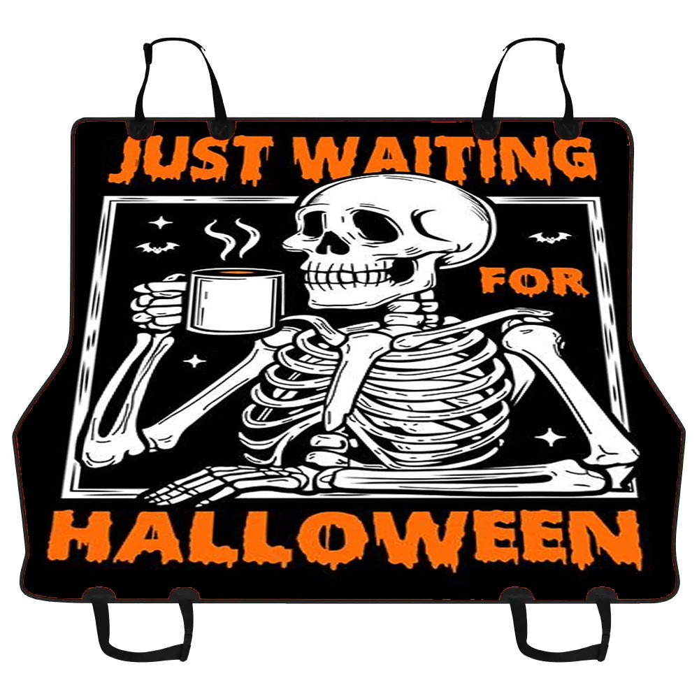 Funny Skeleton Coffee Car Pet Seat Cover