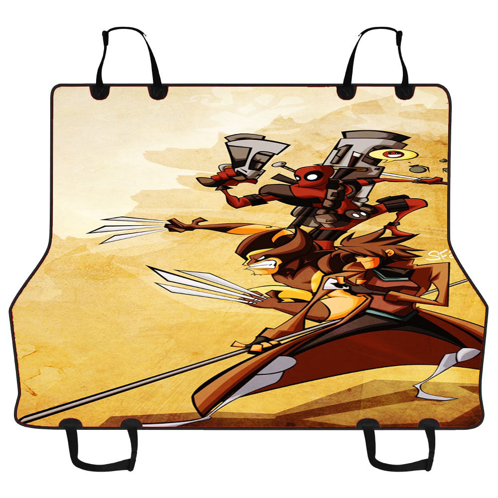 Gambit Wolverine And Deadpool Car Pet Seat Cover