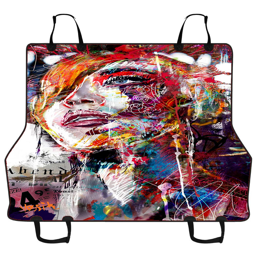 Girls Abstract Art Line Car Pet Seat Cover