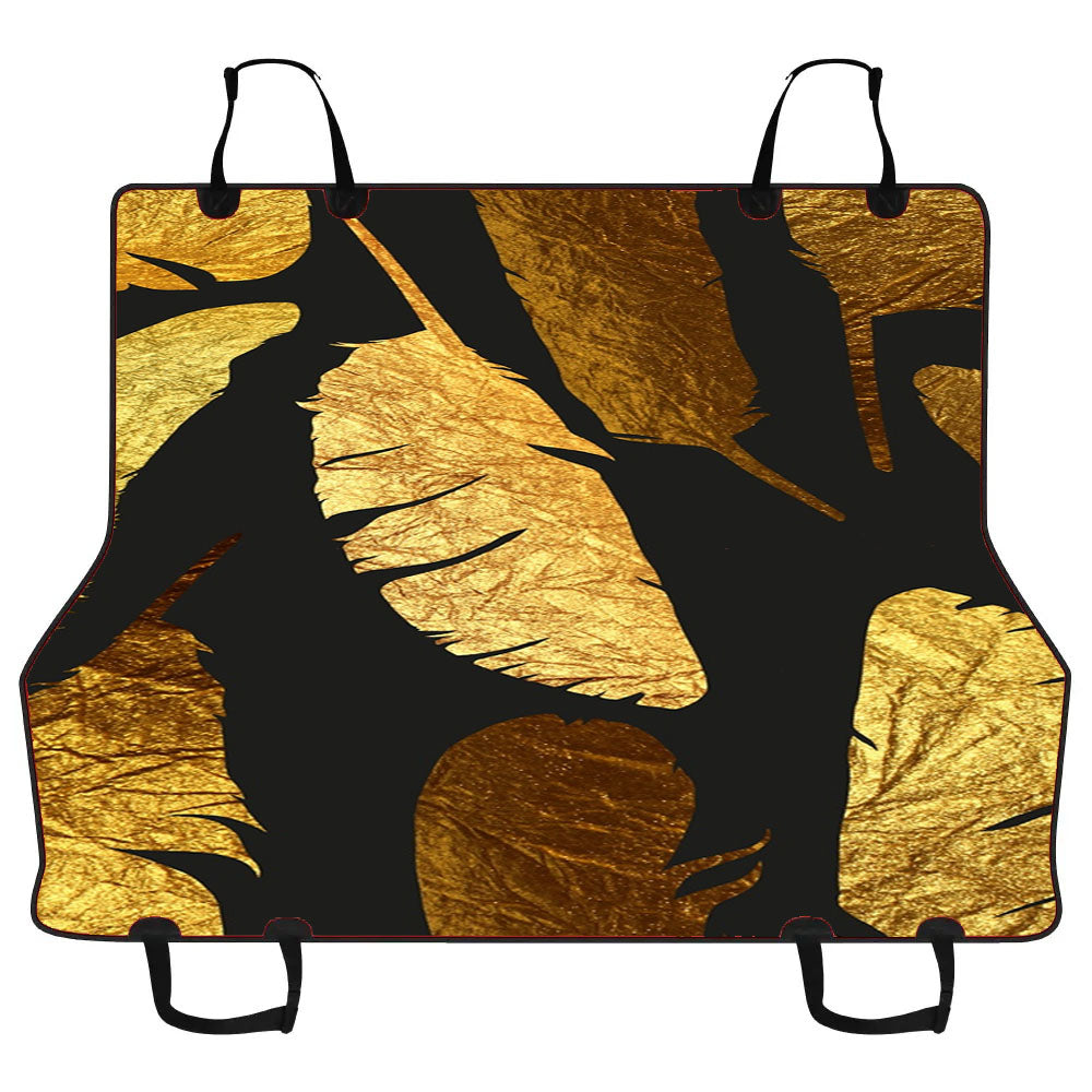 Gold Feather Pattern Car Pet Seat Cover