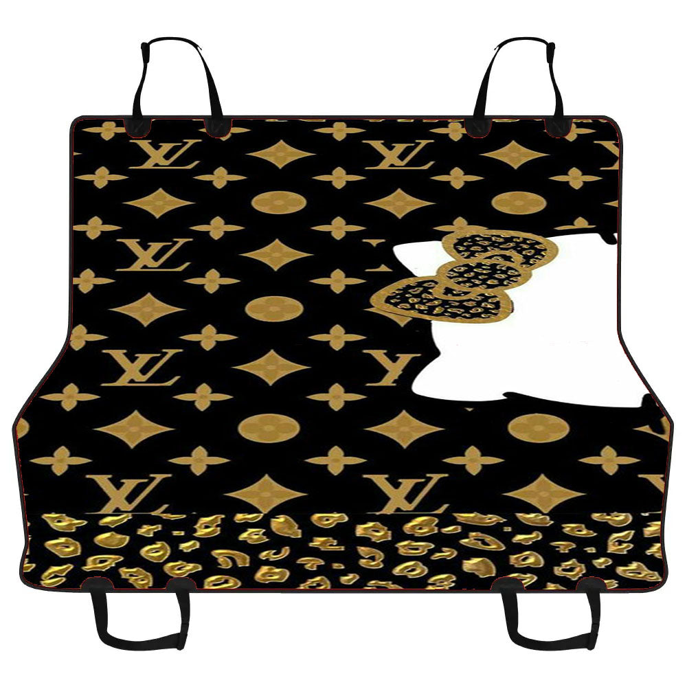 Gold Hellokitty Lv Pattern Car Pet Seat Cover