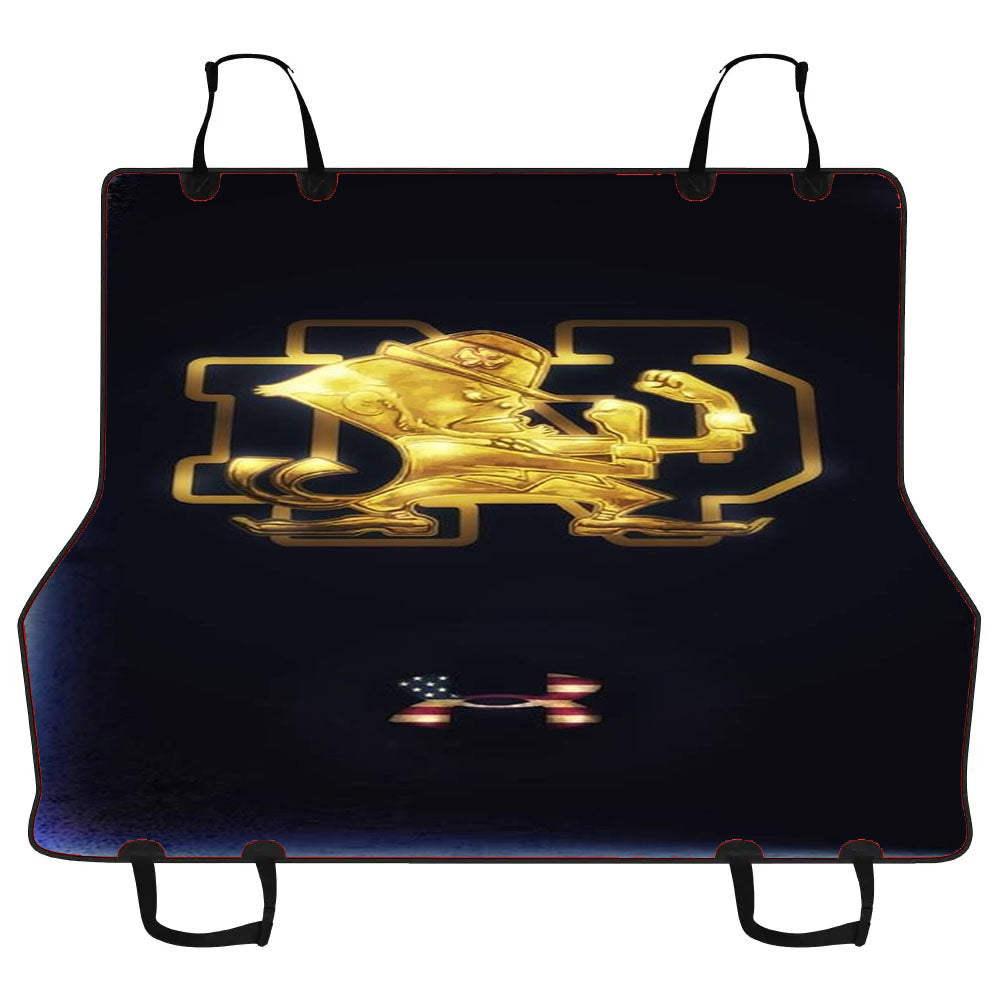 Gold In The Dark Vintage Notre Dame Logo Wallpaper Car Pet Seat Cover