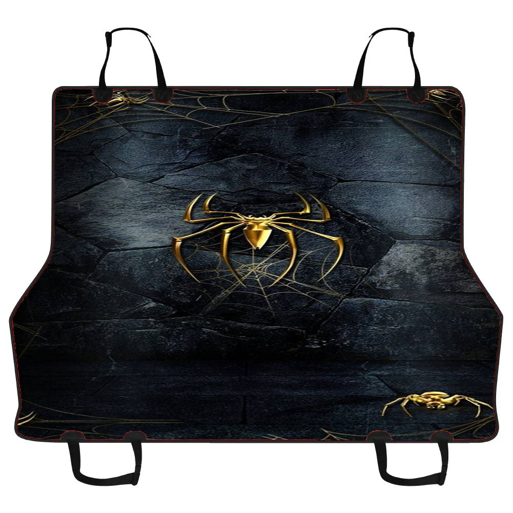 Gold Spiderman Logo Art Wallpaper Car Pet Seat Cover