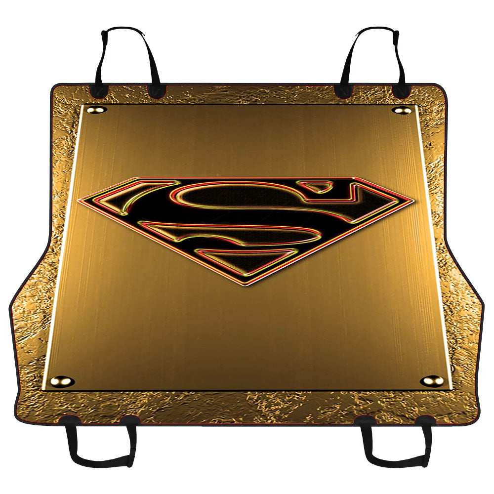 Gold Superman Logo Car Pet Seat Cover