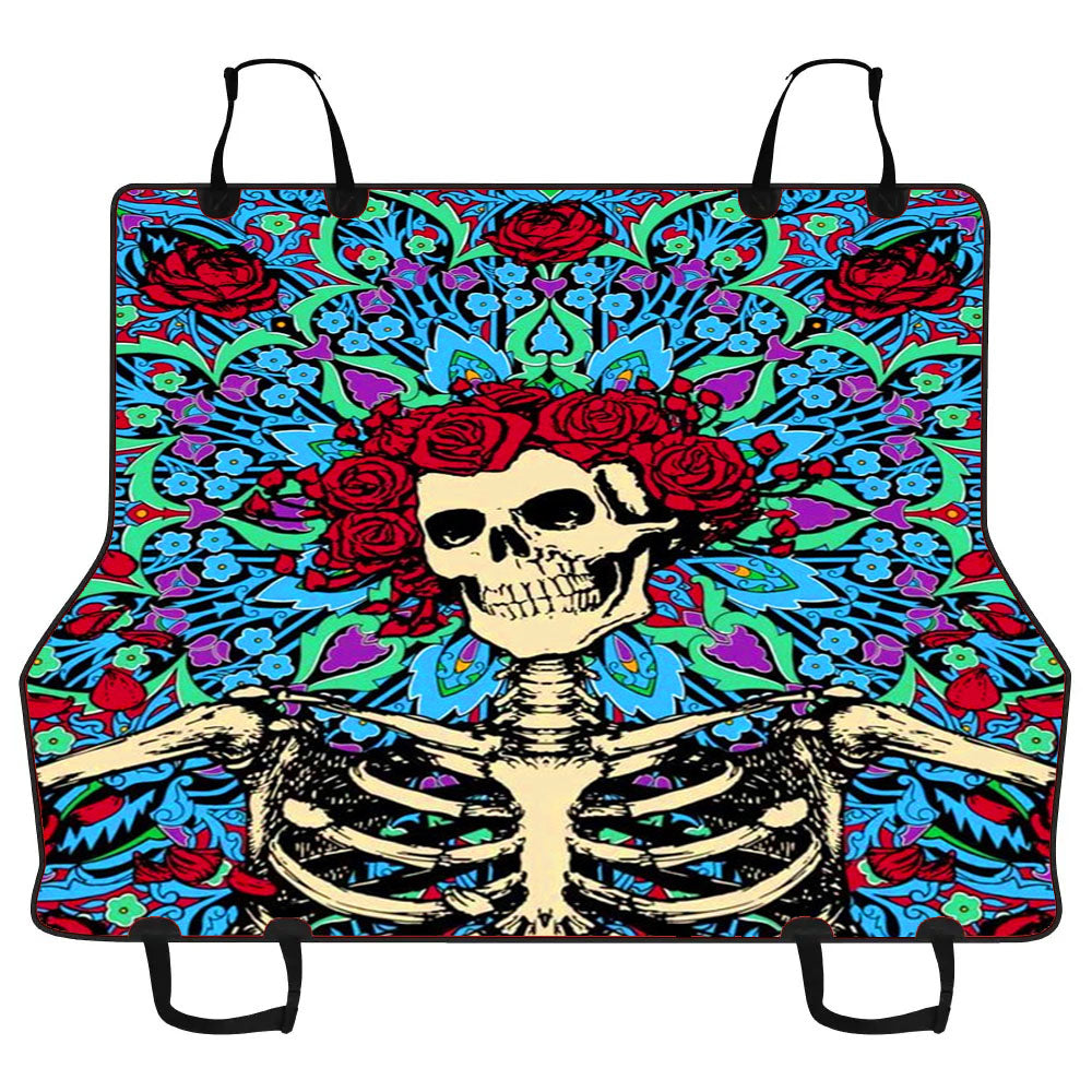 Grateful Dead Skeleton Roses Car Pet Seat Cover