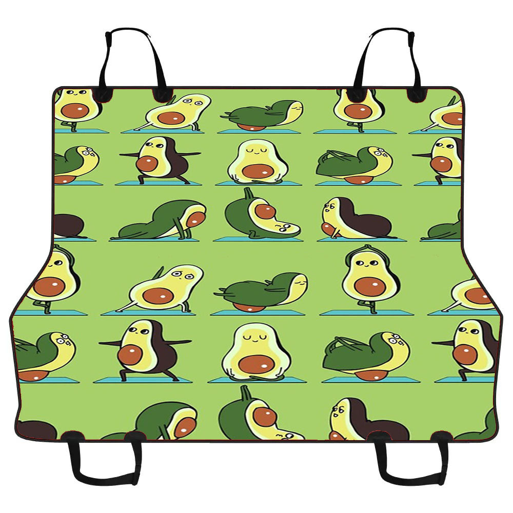 Green Avocado Yoga Pattern Car Pet Seat Cover