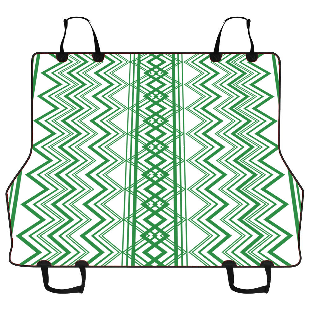Green Aztec Zigzag Seamless Pattern Car Pet Seat Cover
