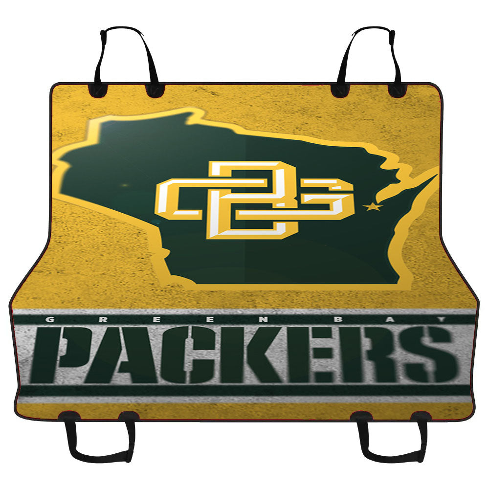 Green Bay Packers Emblem Logo States Map Art Wallpaper Car Pet Seat Cover