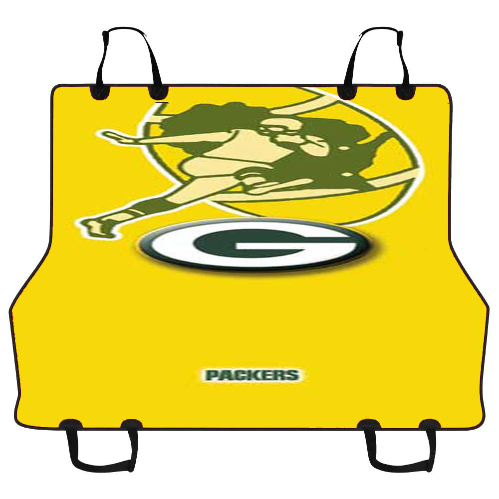Green Bay Packers Logos On Yellow Car Pet Seat Cover