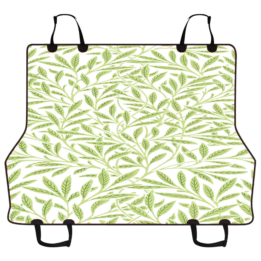 Green Leaves Pattern Illustrations Car Pet Seat Cover
