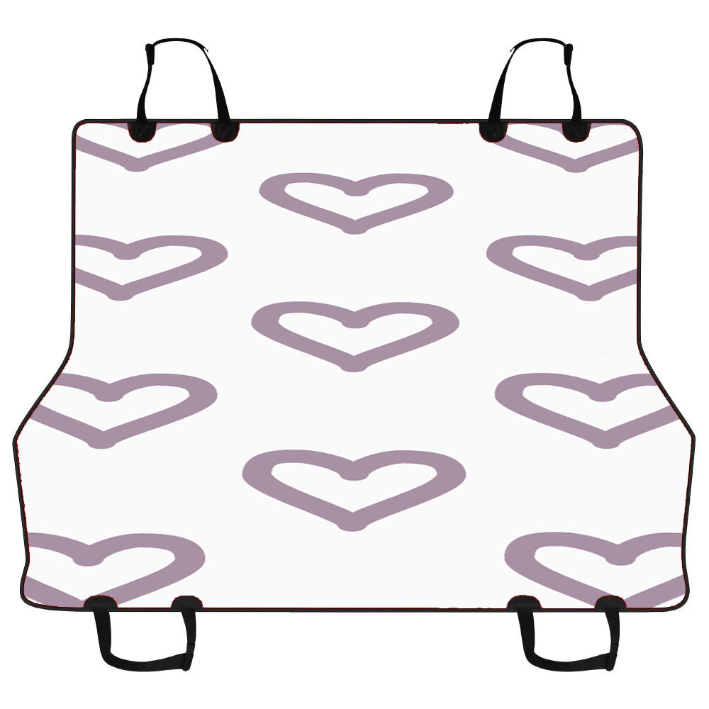 Grey Purple Color Love Heart Pattern Car Pet Seat Cover