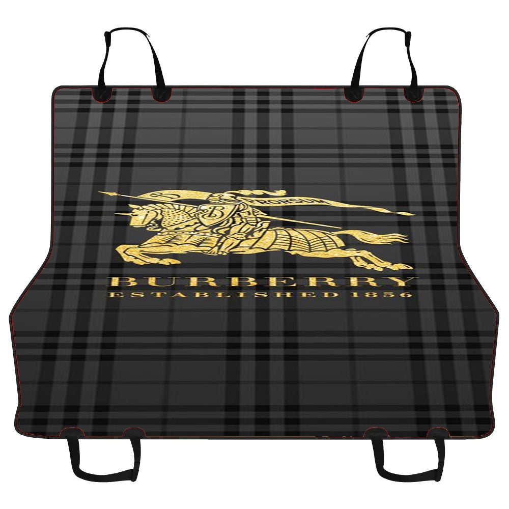 Grey Stripe Burberry Gold Car Pet Seat Cover
