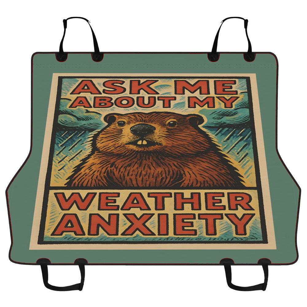 Groundhog Funny Weather Anxiety Car Pet Seat Cover