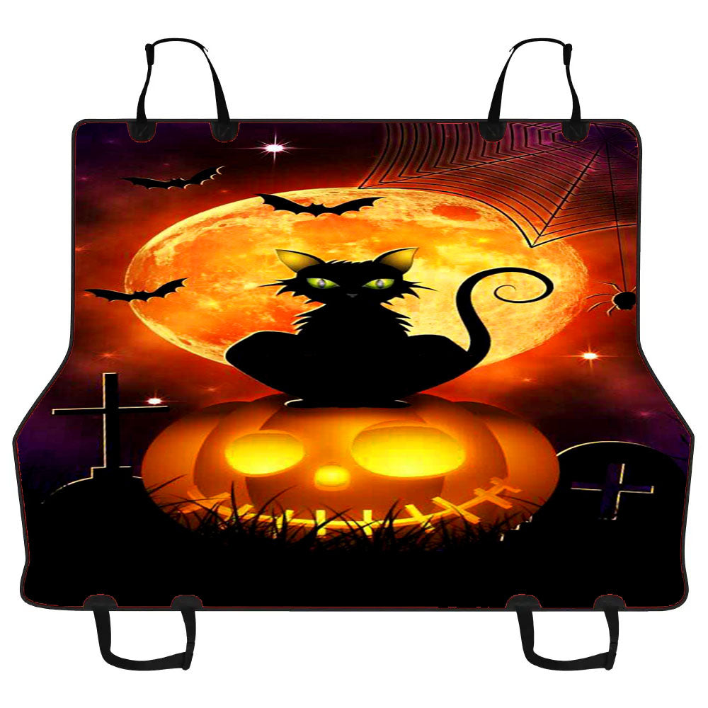 Halloween Black Cat Car Pet Seat Cover