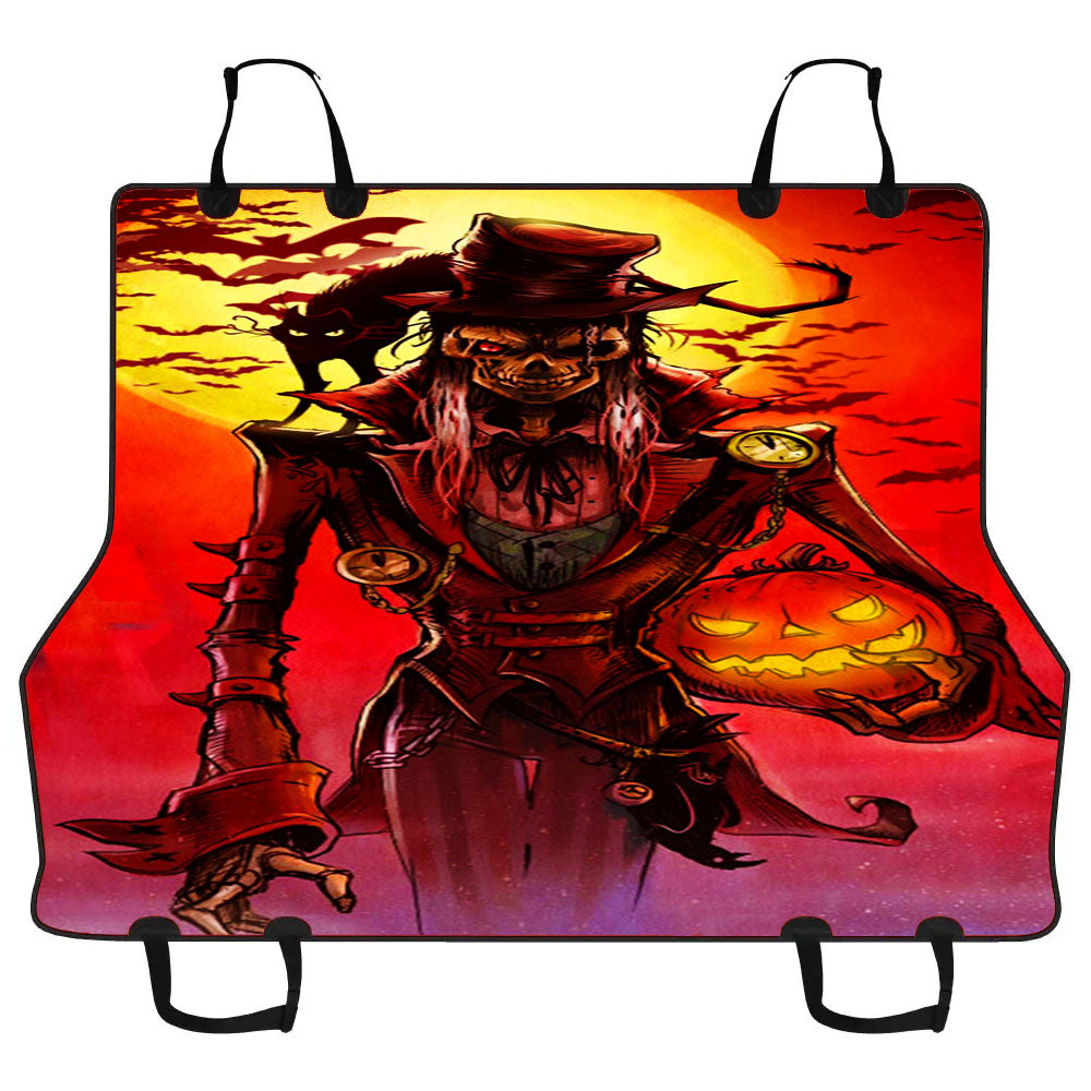 Halloween Skull Black Cat Car Pet Seat Cover