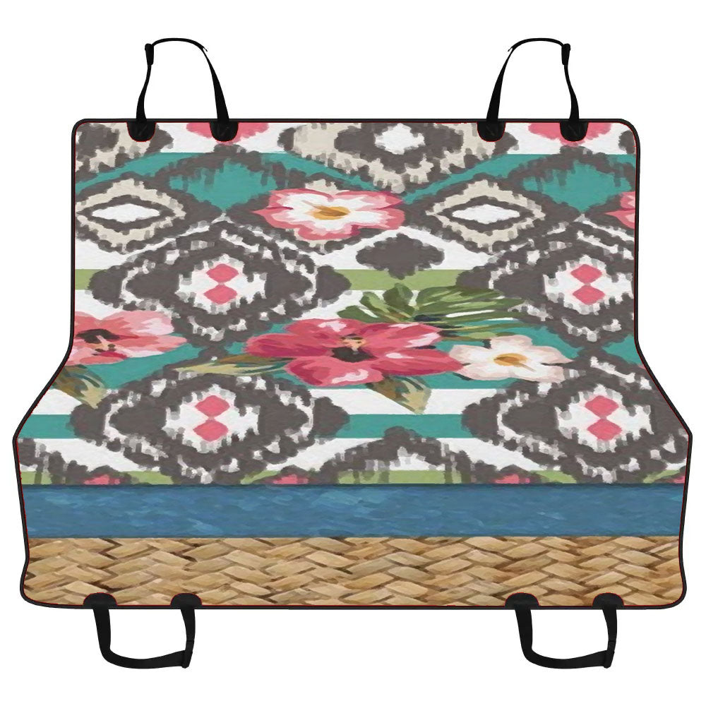 Hand Painted Tribal Flowers Car Pet Seat Cover