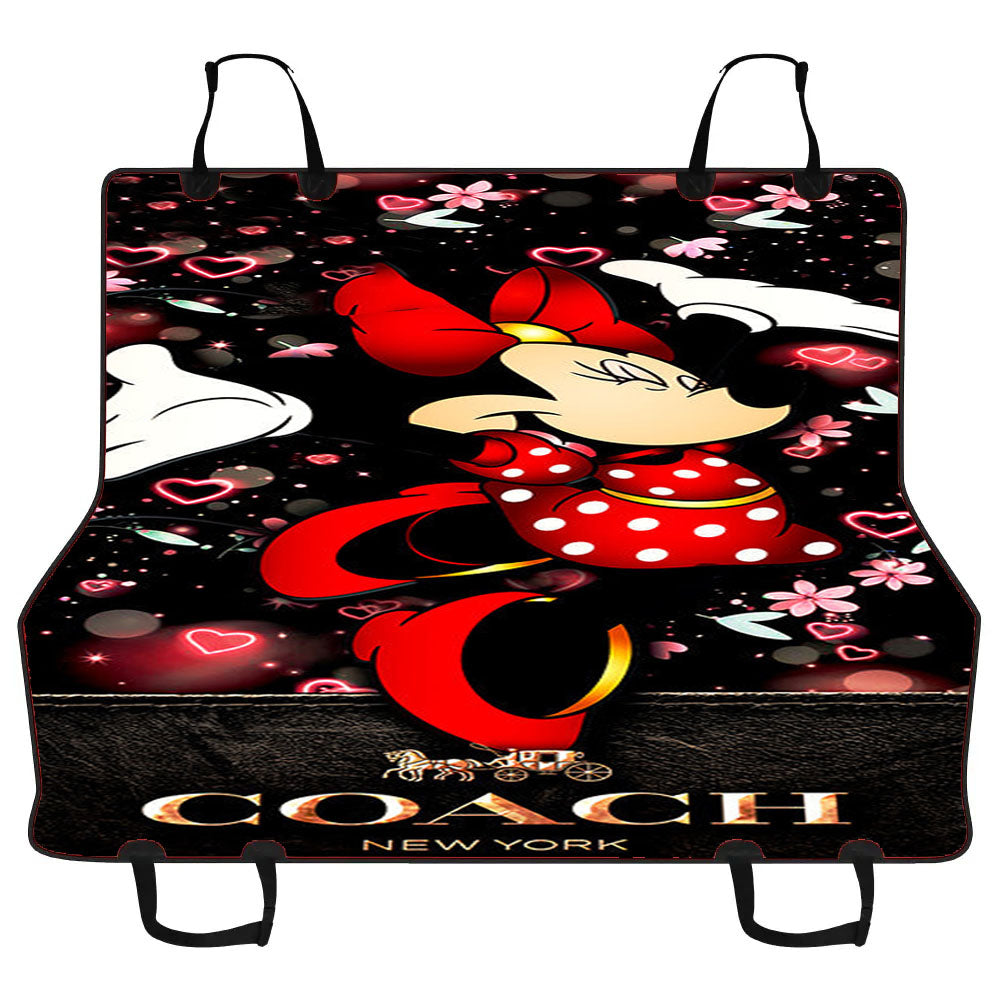 Happy Minni Mouse Coach Flowers Car Pet Seat Cover