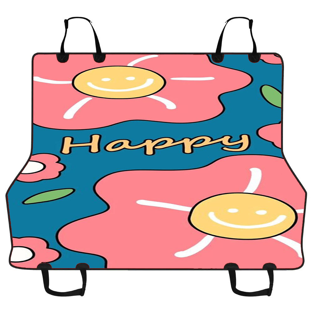 Happy Yellow Smiling Flowers Car Pet Seat Cover
