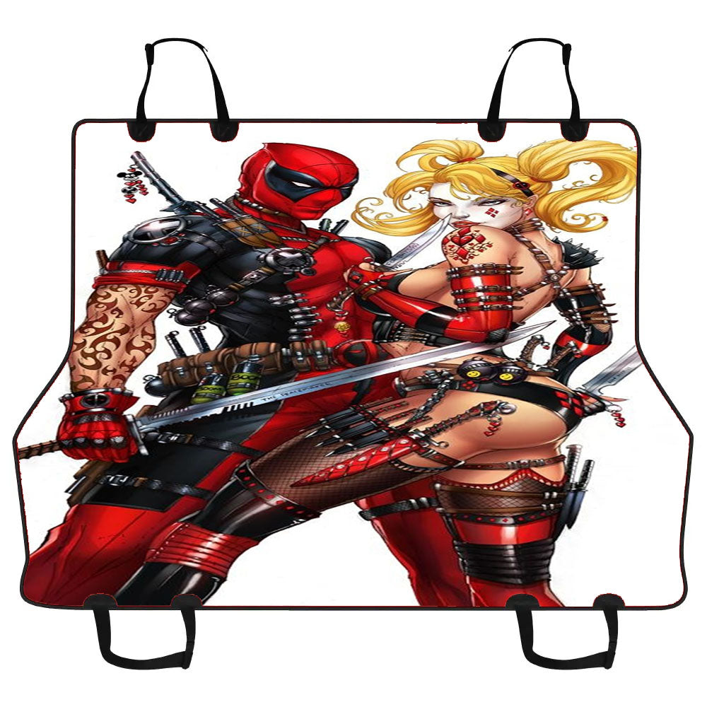 Harley Quinn And Deadpool Car Pet Seat Cover