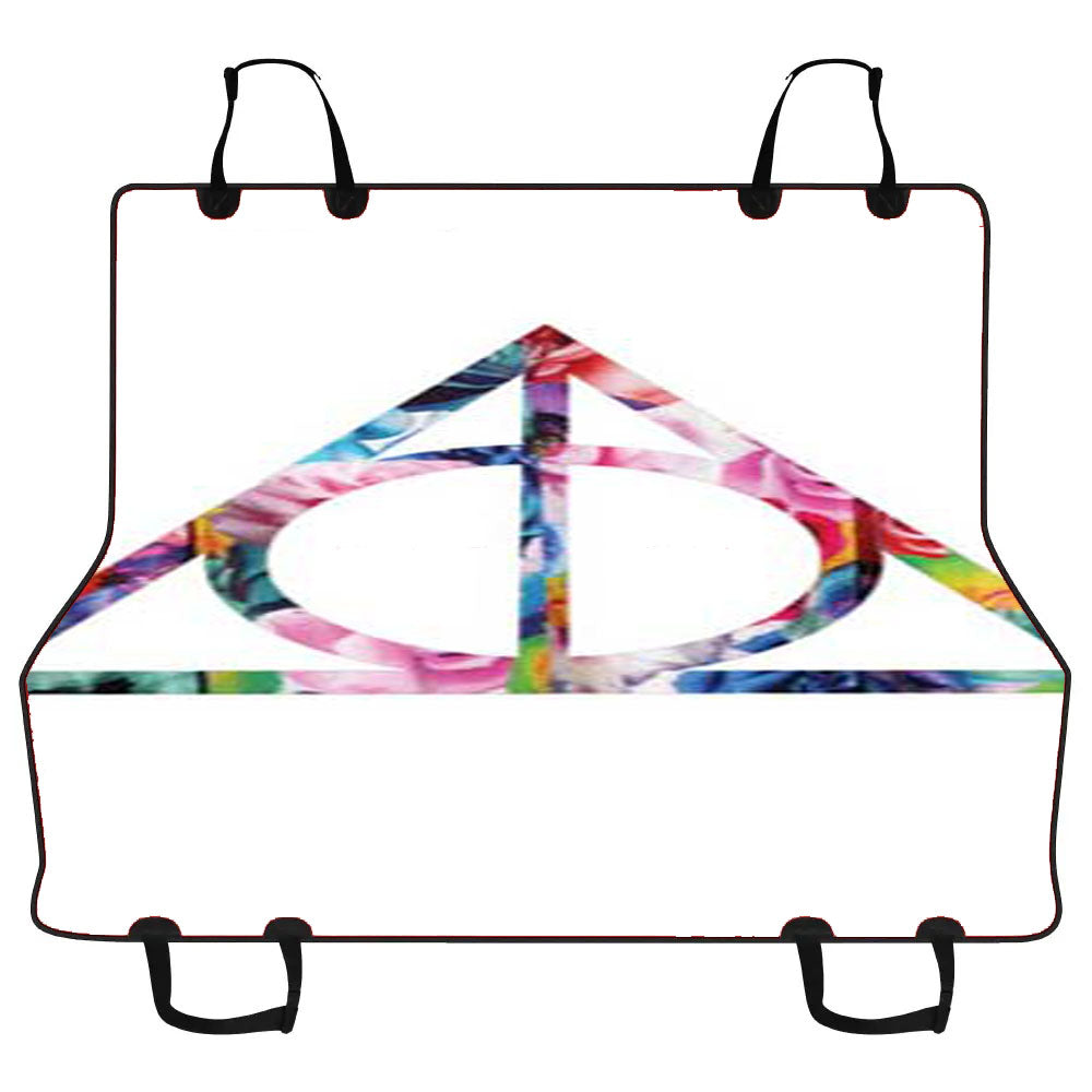 Harry Potter Deathly Hallows Symbol Floral Car Pet Seat Cover