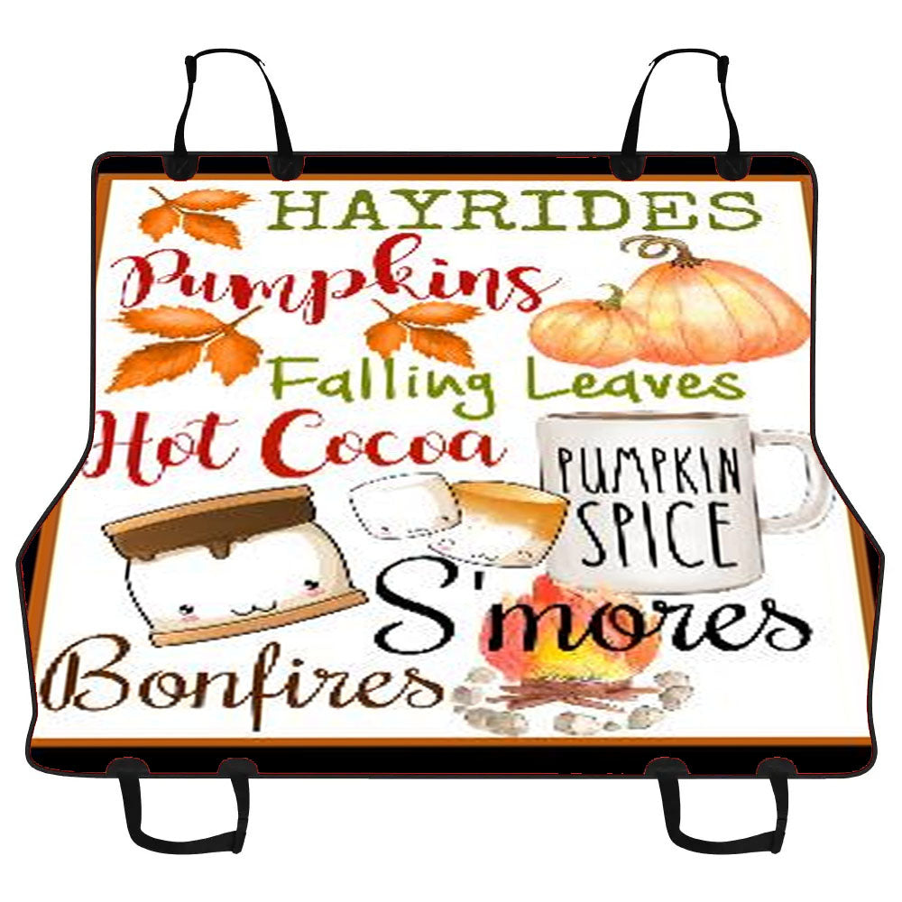Hayrides, Pumpkins, Falling Leaves Car Pet Seat Cover
