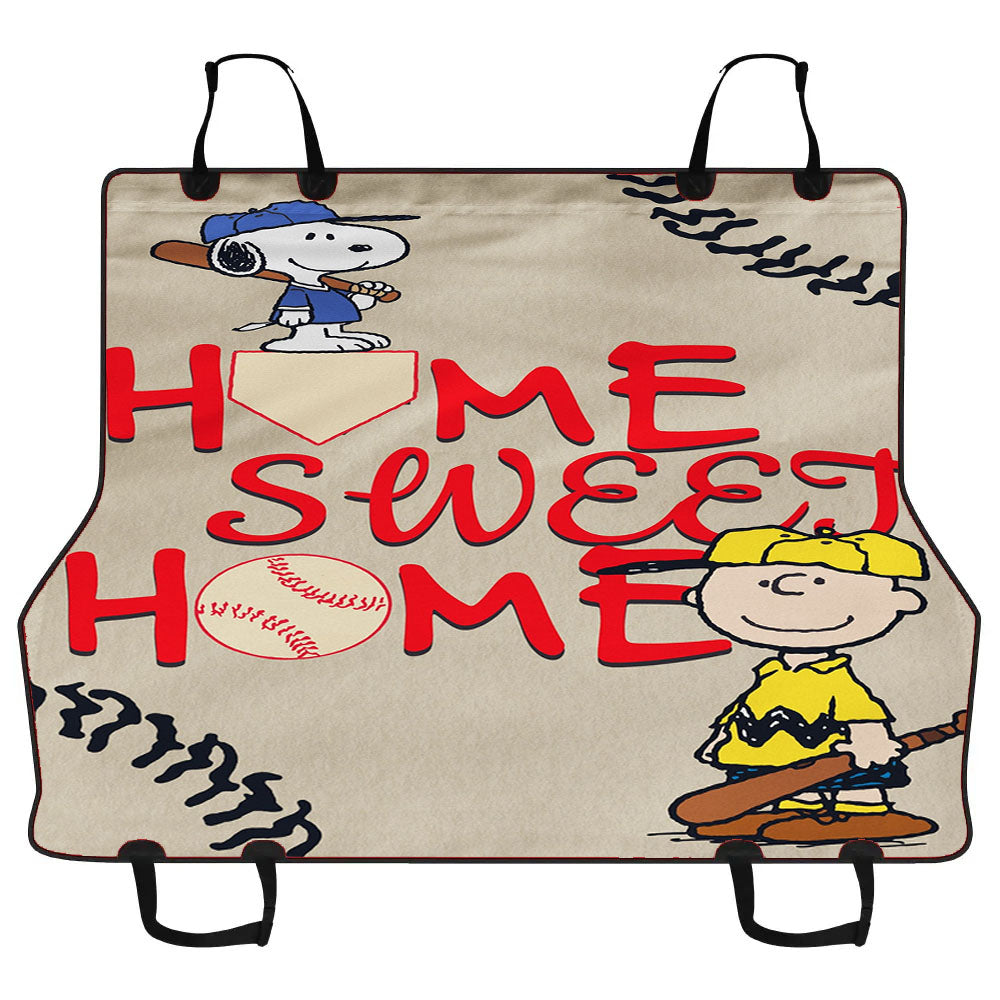 Home Sweet Home Snoopy Baseball Car Pet Seat Cover