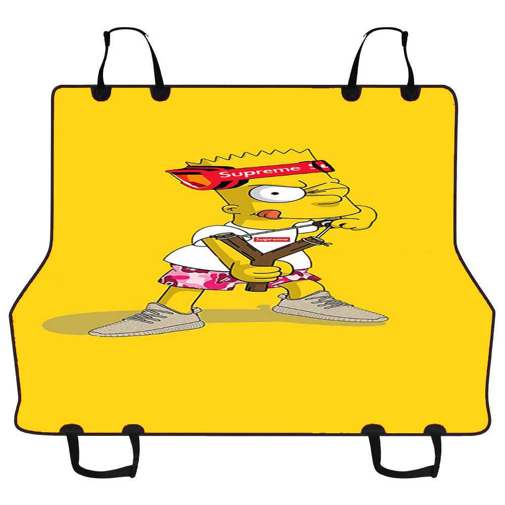 Hypebeast Bart Simpson Yellow Car Pet Seat Cover