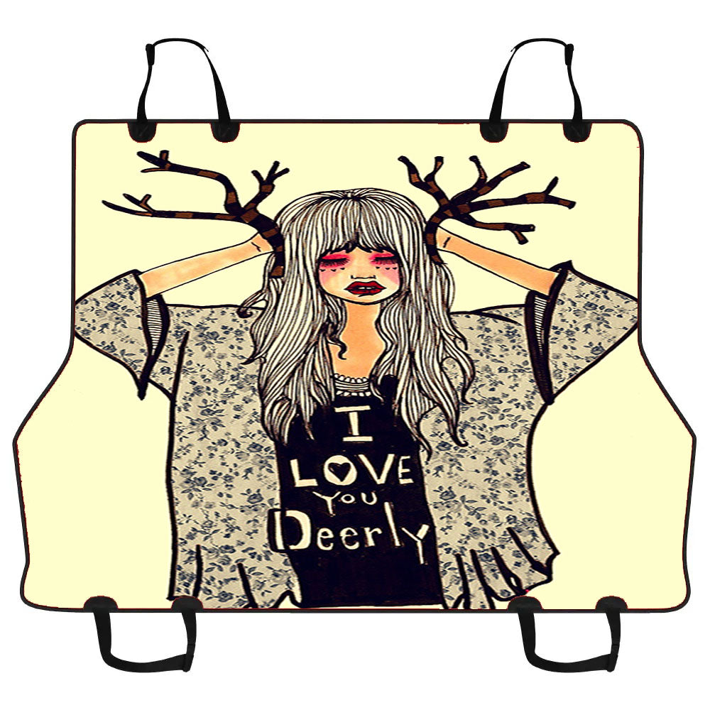 I Love You Deerly Car Pet Seat Cover