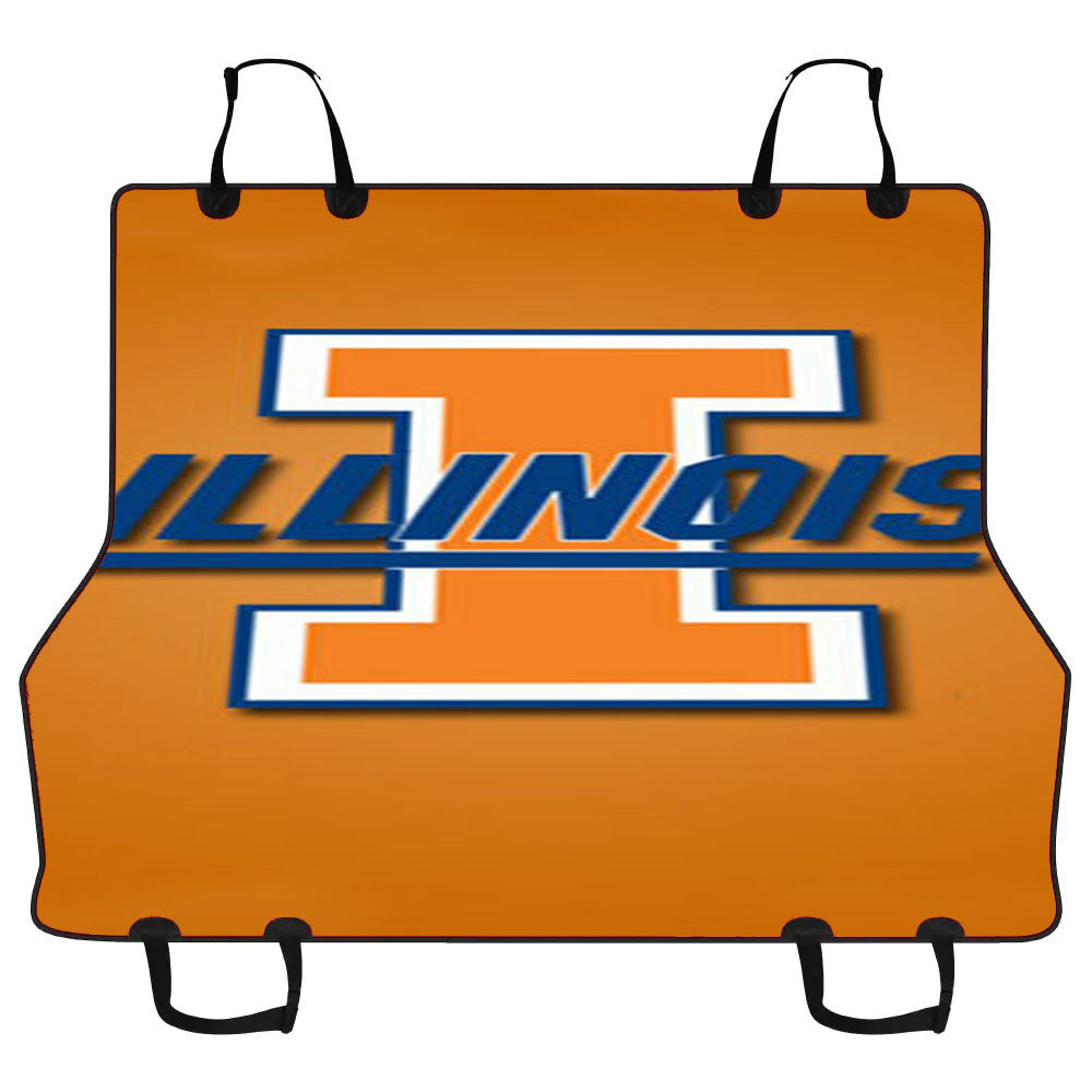Illinois Orange Car Pet Seat Cover
