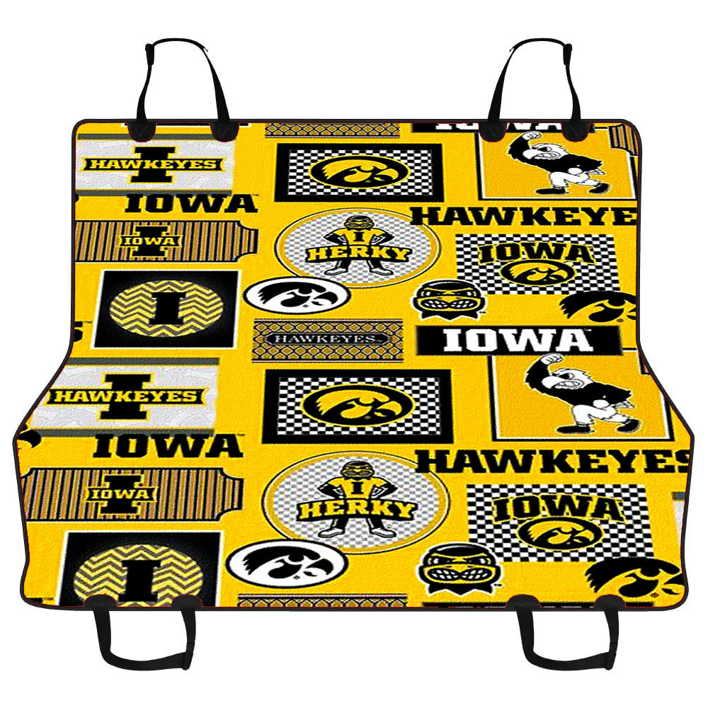 Iowa Hawkeye Pattern Mascot Car Pet Seat Cover