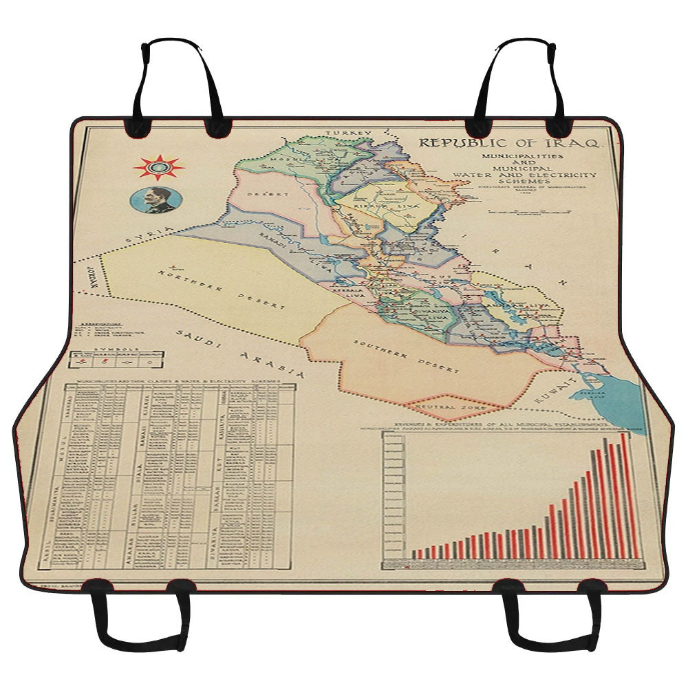 Iraq Map From 1959 Car Pet Seat Cover