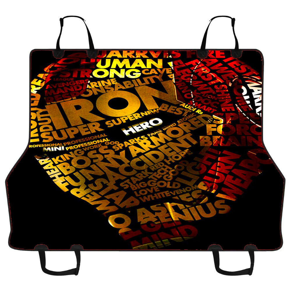 Iron Man Text Helmet Car Pet Seat Cover
