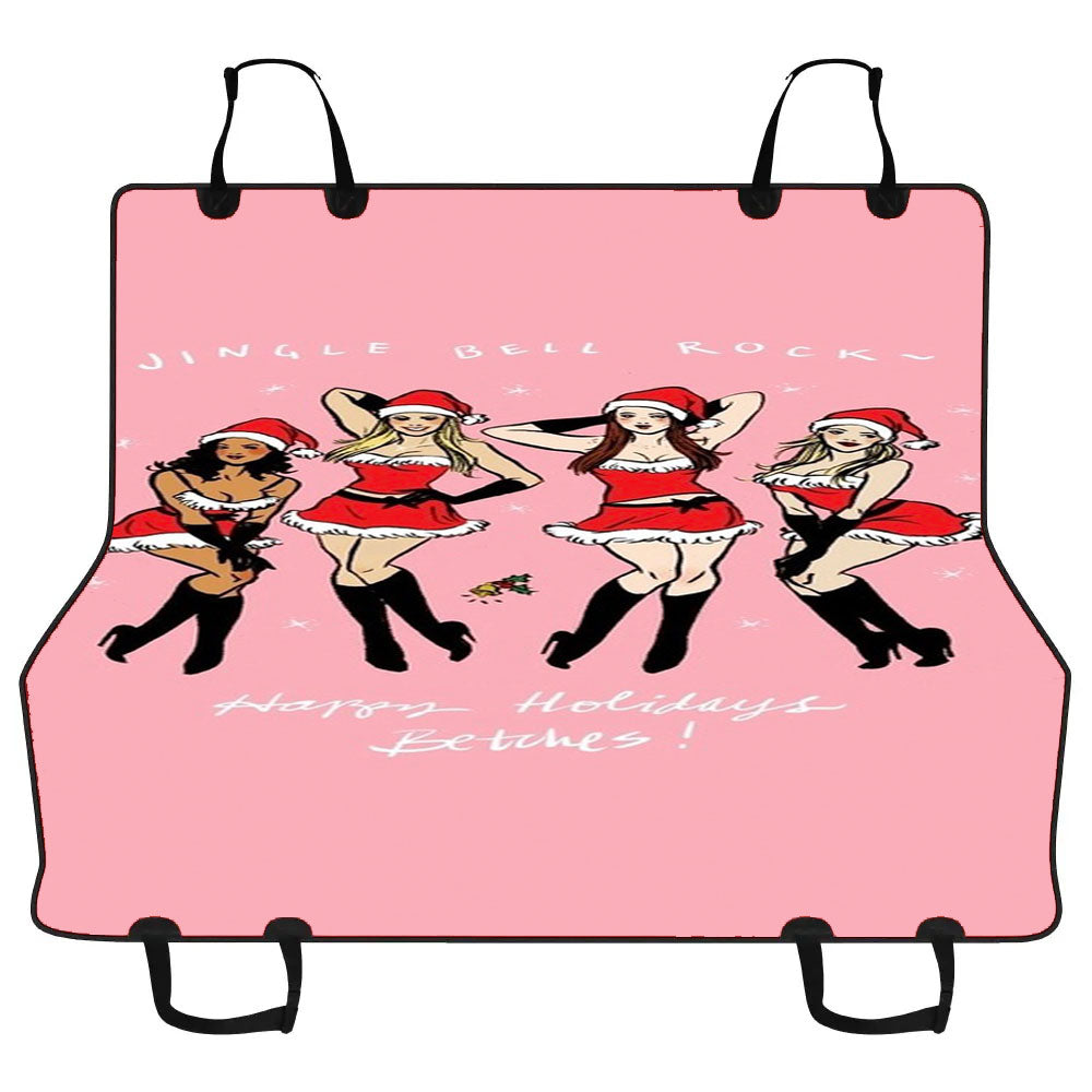 Jingle Bell Christmas Girl Car Pet Seat Cover