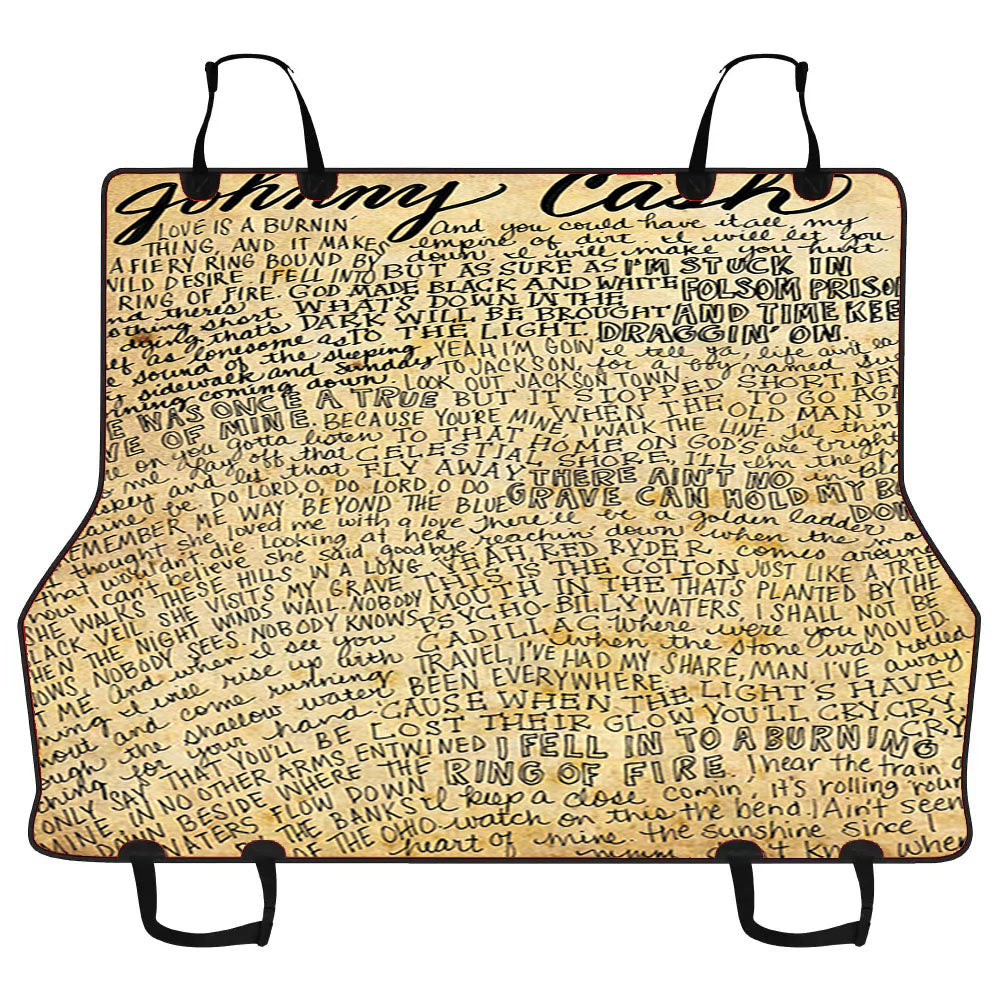 Johnny Cash Lyrics Quotes Dictionary Wallpaper Car Pet Seat Cover