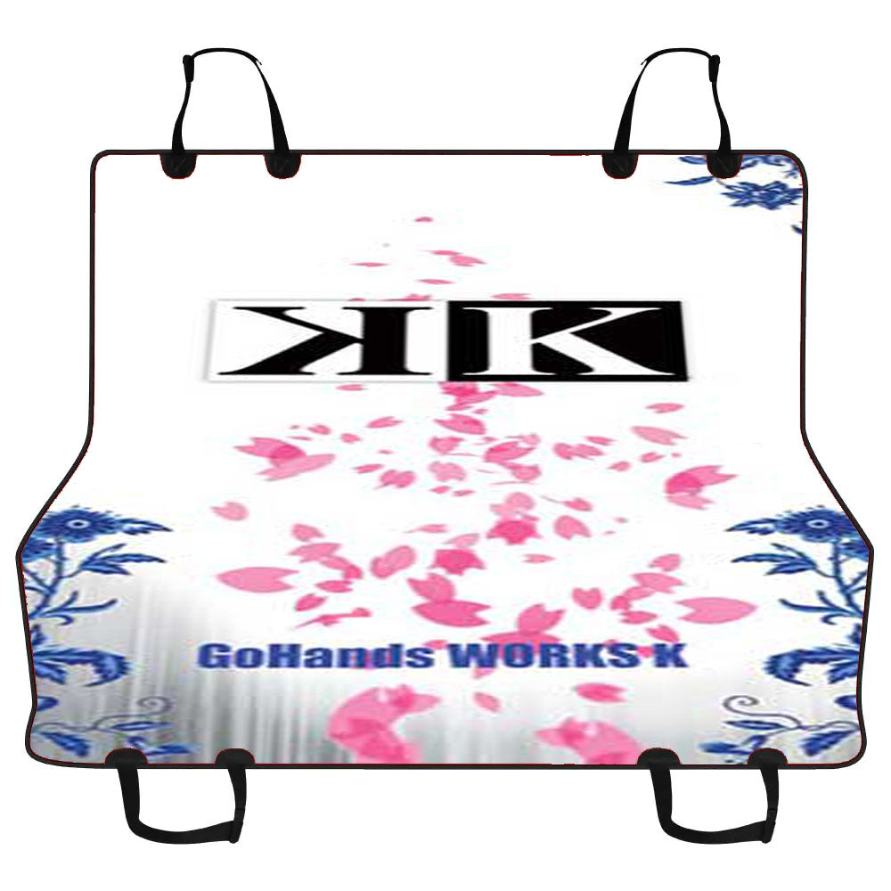K Project Logo Floral Wht Bkg Car Pet Seat Cover