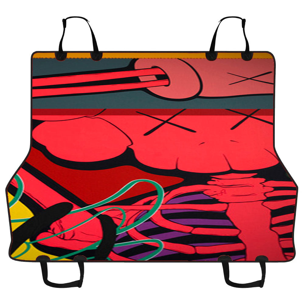 Kaws Mural Color Red Car Pet Seat Cover