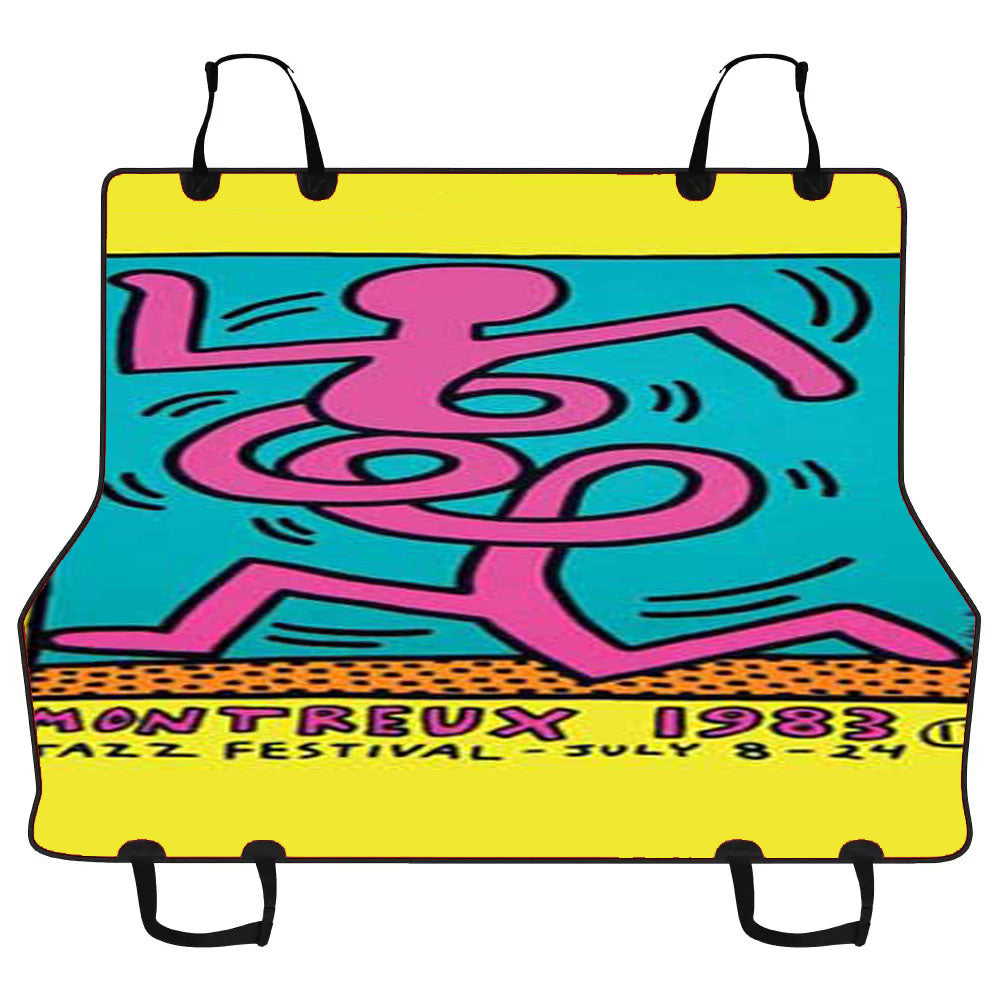 Keith Haring Pink Twist Car Pet Seat Cover