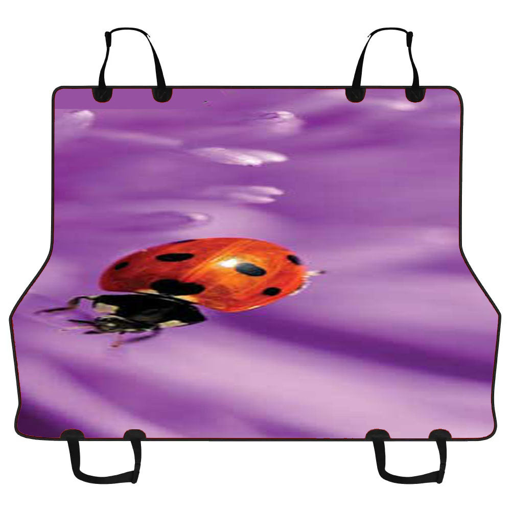 Lady Bug Purple Flower Closeup Car Pet Seat Cover