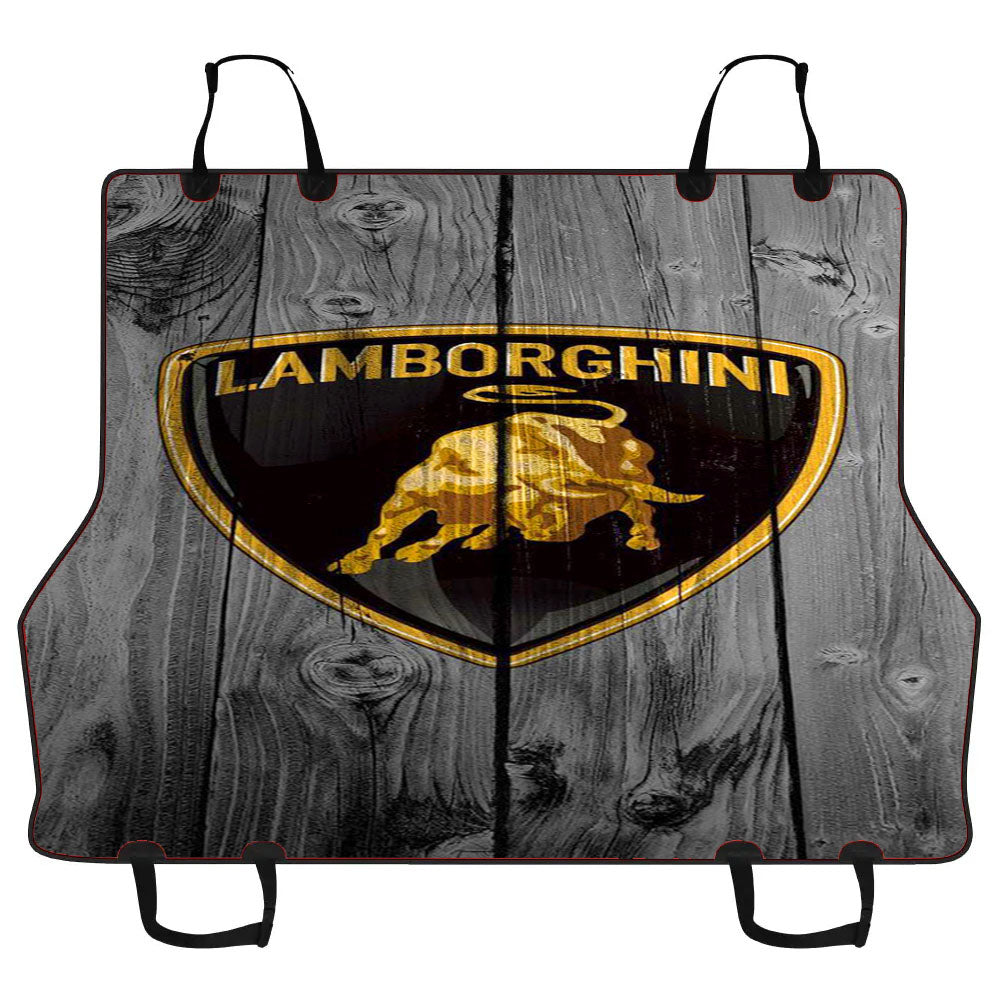 Lamborghini Black Wood Logo Car Pet Seat Cover