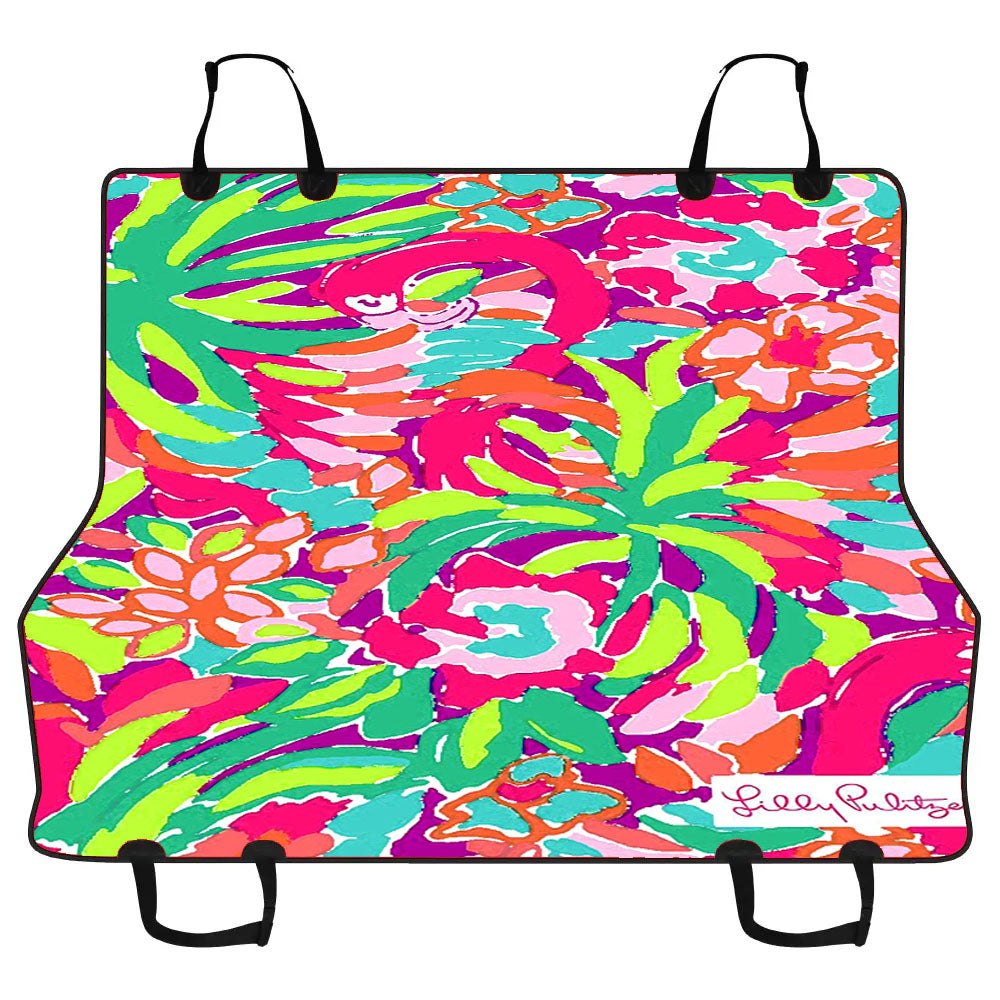 Lilly Pulitzer Flamingo Draw Car Pet Seat Cover