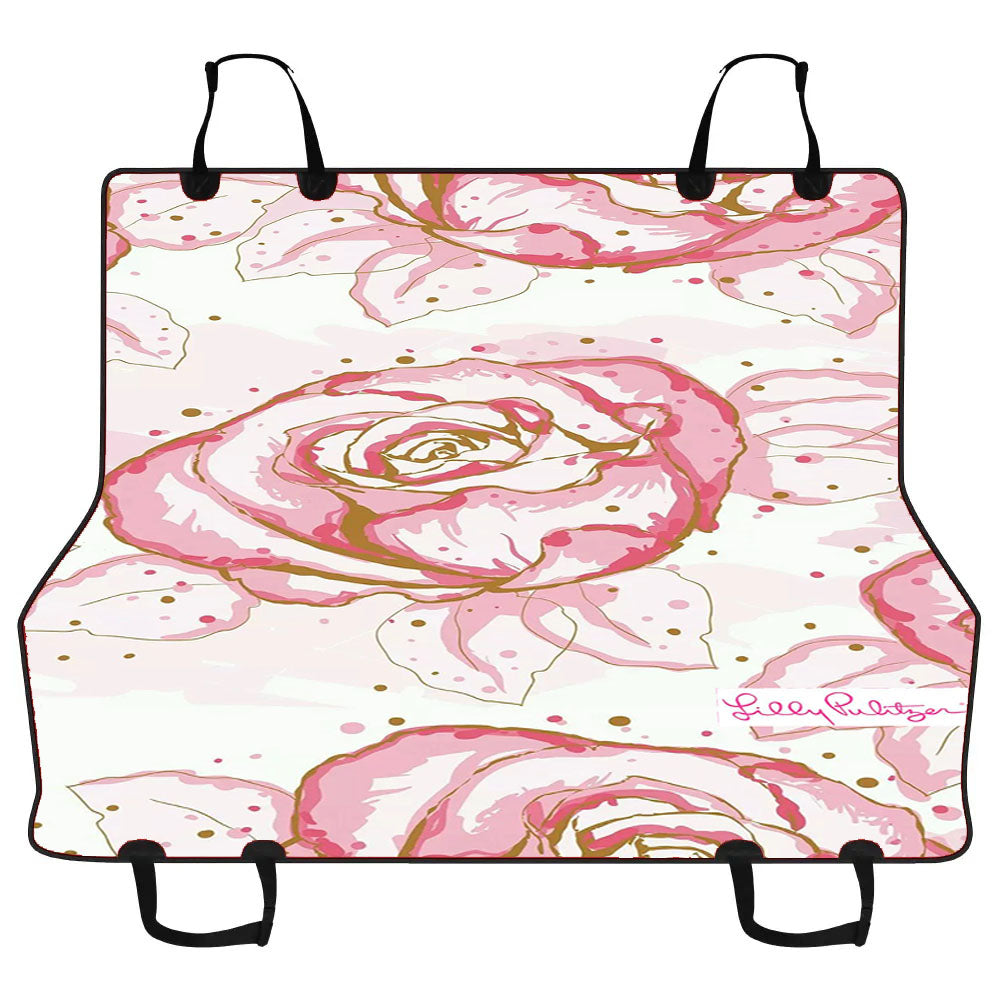 Lilly Pulitzer Flower Rose Wallpaper Car Pet Seat Cover