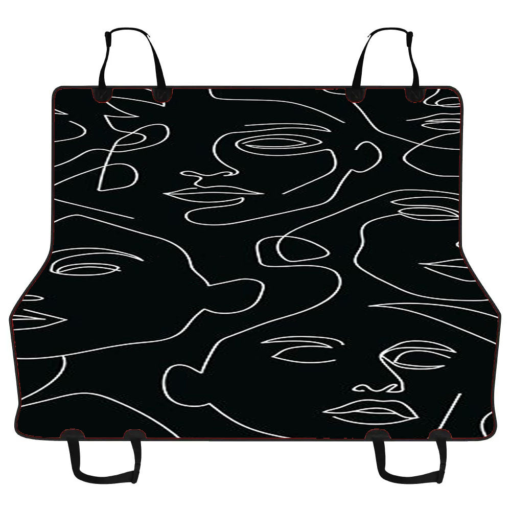 Line Face Art Pattern Car Pet Seat Cover