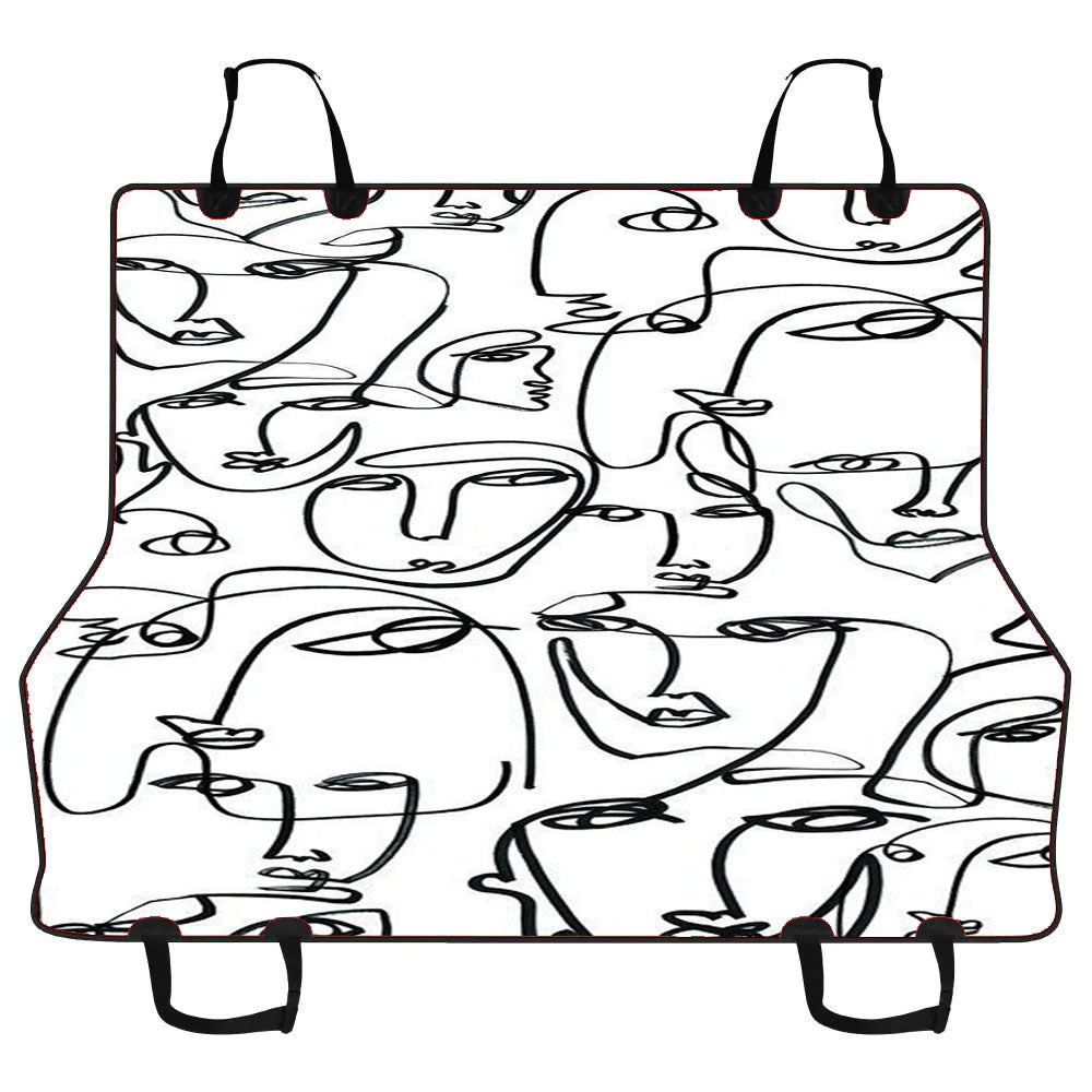 Line Face Pattern Car Pet Seat Cover